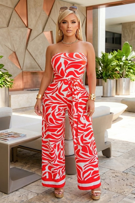 🧡 Orange Floral Wide-Leg Jumpsuit 🧡